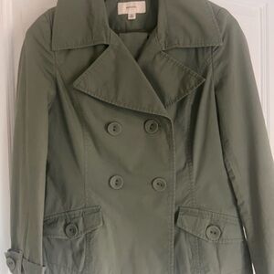 Merona Olive Double-Breasted Pea Coat